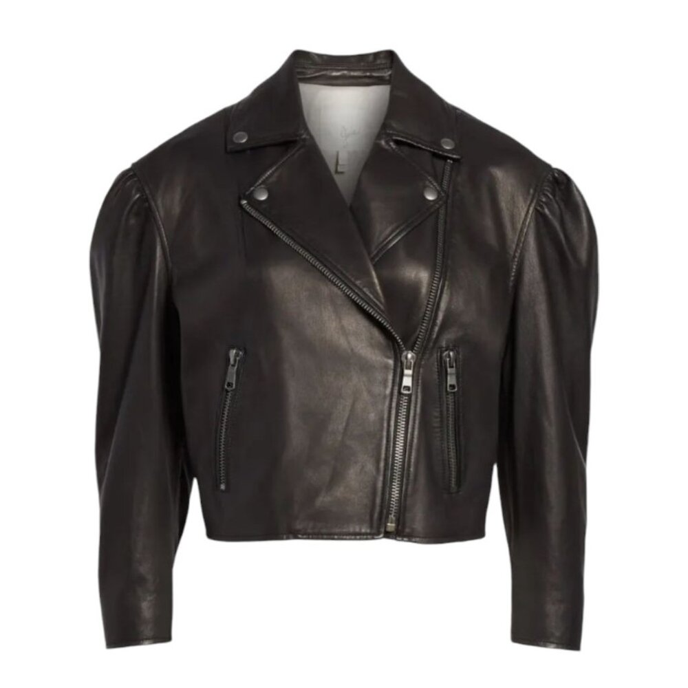 Brand New with Tag Joie Black Leather Jacket Classic and Versatile Style - Picture 3 of 16